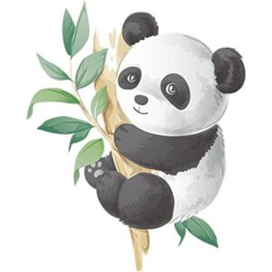 Calcomanías de pared de rama de panda y árbol calcomanías