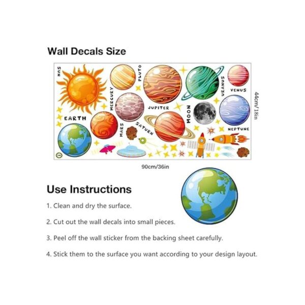 Pegatinas de pared con sistema solar diseño de planetas_5