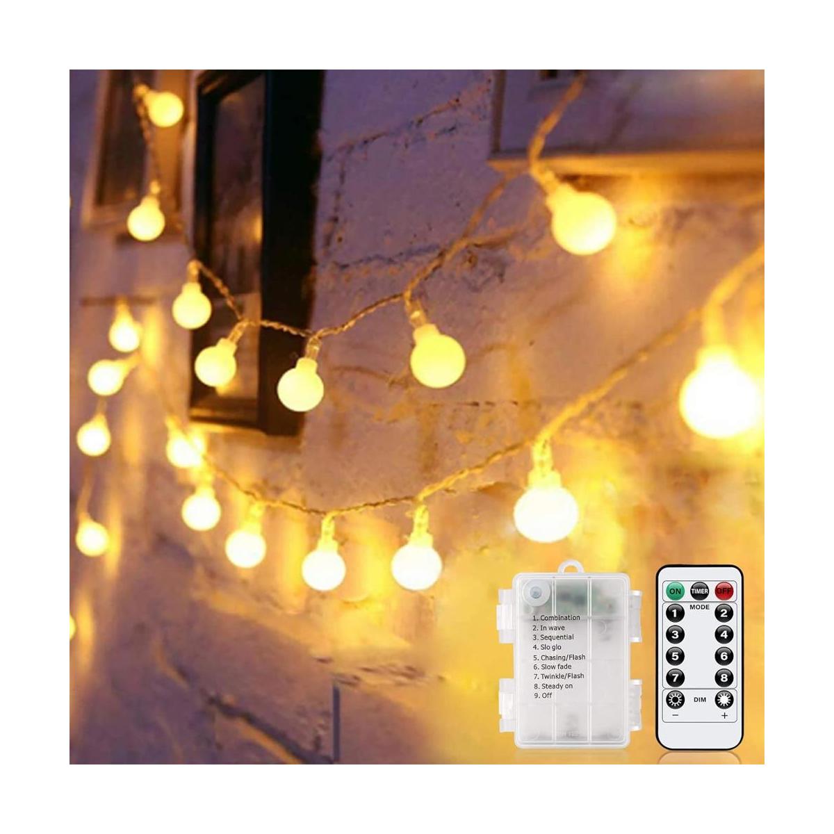 Cadena de luces que funcionan con pilas paquete de 2 120