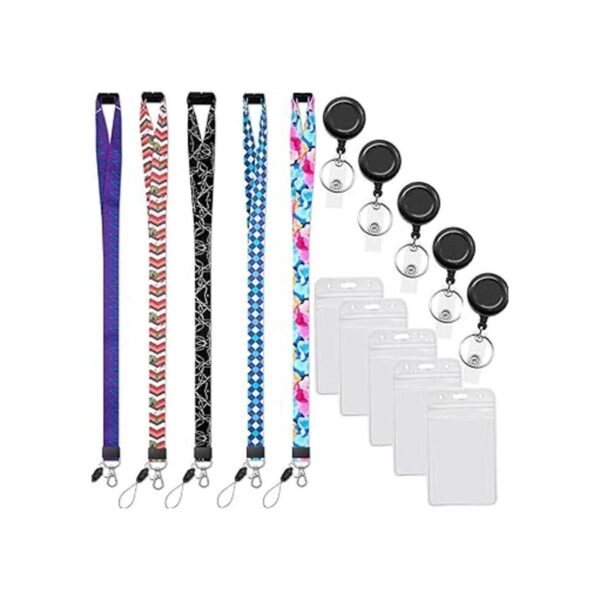 YOUOWO Paquete de 5 cordones retráctiles para tarjetas de_2