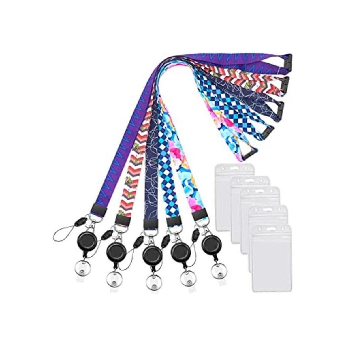 YOUOWO Paquete de 5 cordones retráctiles para tarjetas de
