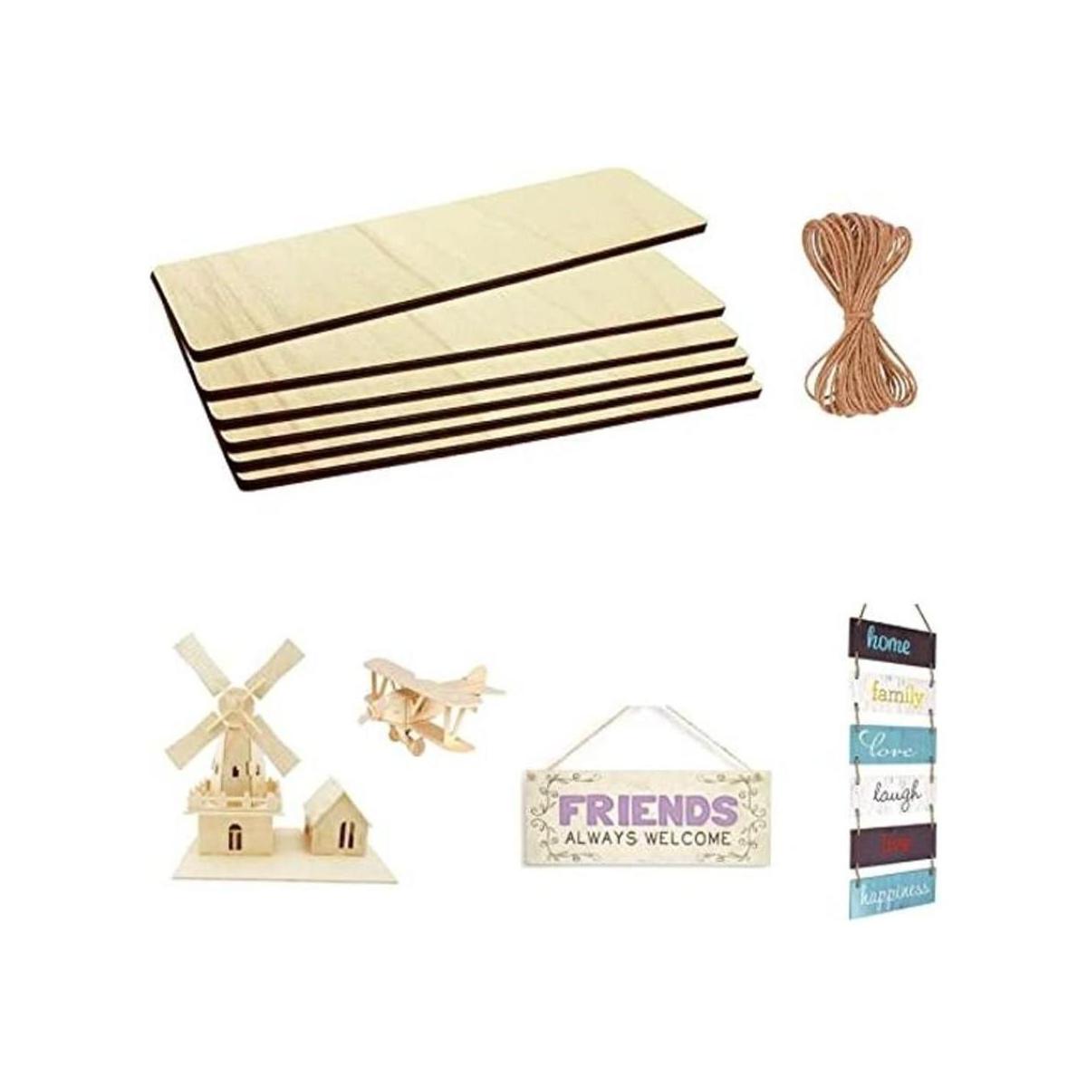 Letrero de madera sin terminar rectangular para colgar