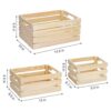 YOUEON Juego de 3 jaulas de madera rústica con asas cajas