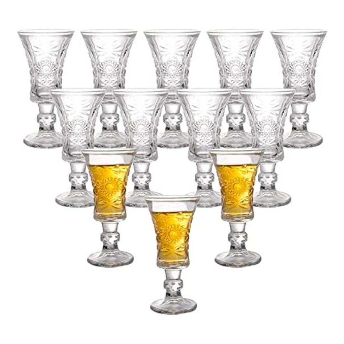 YOUEON Paquete de 12 mini vasos de vino de 1.2 onzas