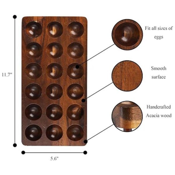 YOUEON Soporte para huevos de madera de acacia con doble_2