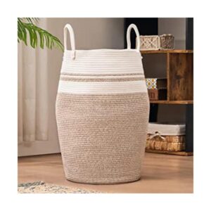Cesta tejida extra grande de 105 L con asas de cuerda de_1