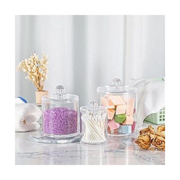 YOUEON Paquete de 6 dispensadores Qtip con tapa soporte_4