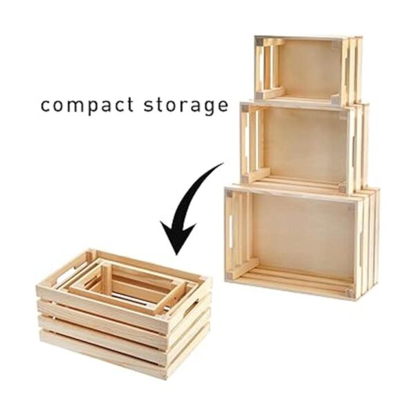 YOUEON Juego de 3 jaulas de madera rústica con asas cajas