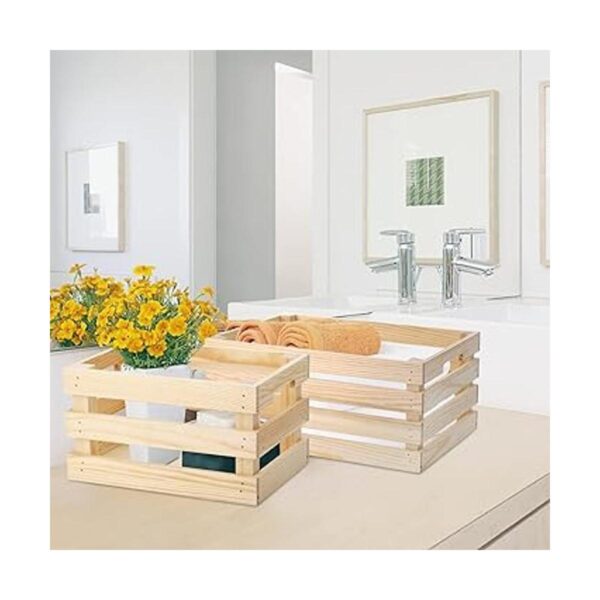 YOUEON Juego de 3 jaulas de madera rústica con asas cajas