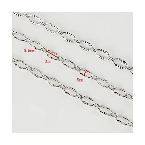 YOUBEIYEE Cadenas chapadas en plata de 16.4 pies cadenas