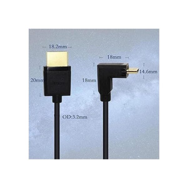 Cable corto Mini HDMI a HDMI de 5.9 in de 90 hacia_4
