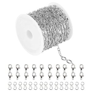 YOUBEIYEE Cadenas chapadas en plata de 16.4 pies cadenas