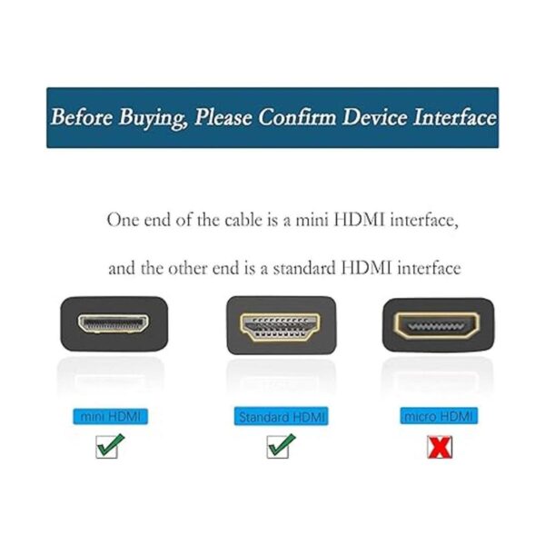 Cable corto Mini HDMI a HDMI de 5.9 in de 90 hacia_2