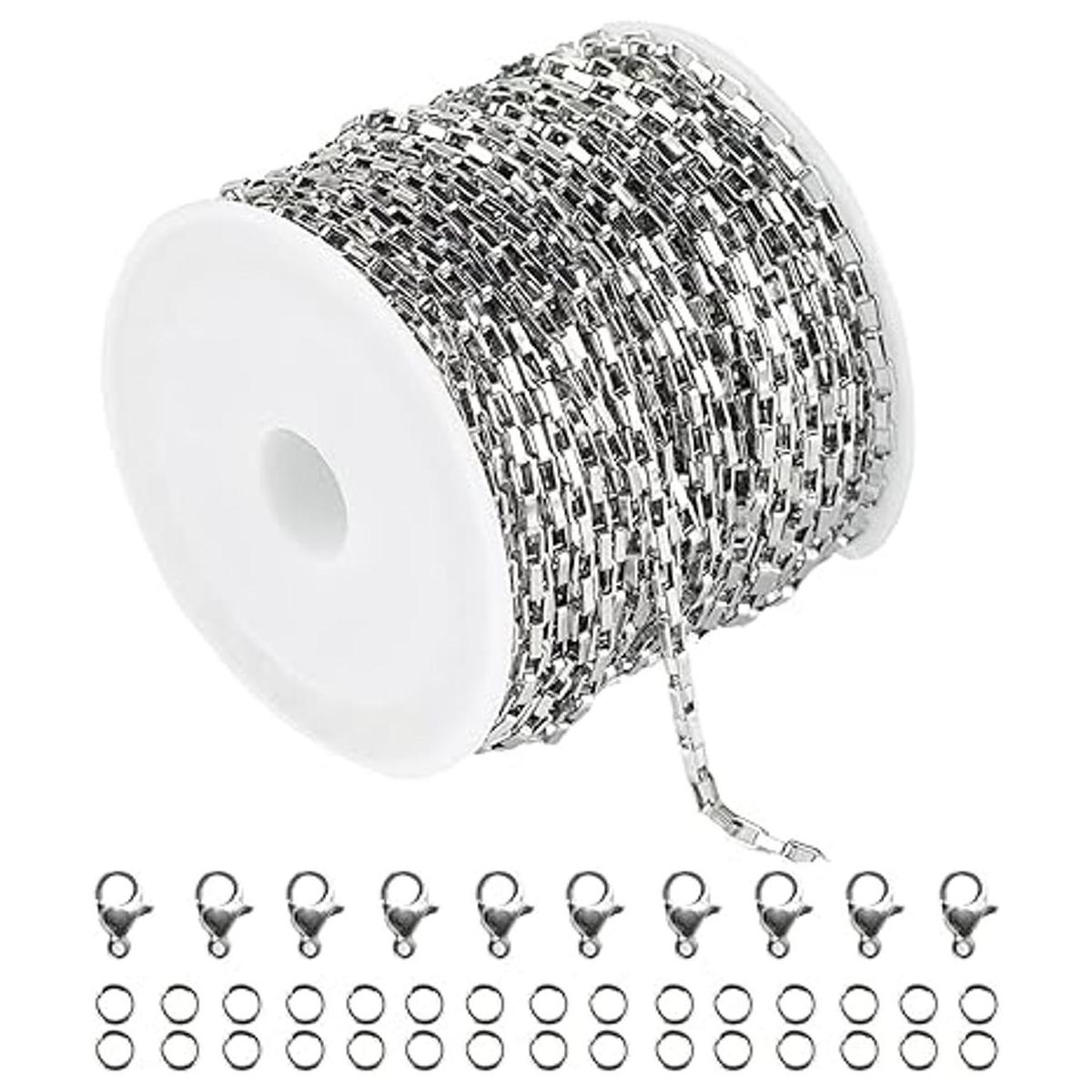 YOUBEIYEE Cadena de plata de 33 pies para hacer joyas
