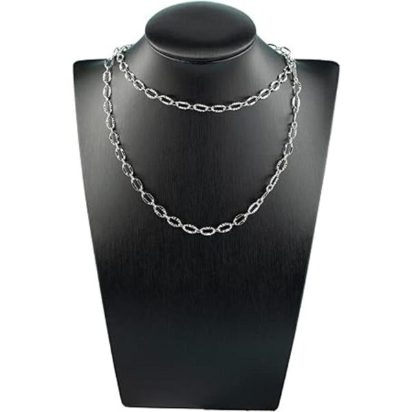 YOUBEIYEE Cadenas chapadas en plata de 16.4 pies cadenas