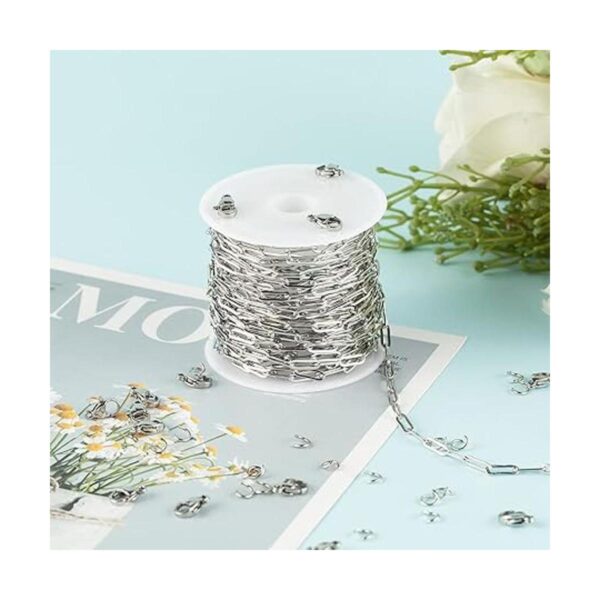 YOUBEIYEE Cadena para hacer joyas de 16.4 pies de plata