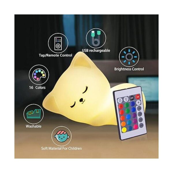 Lámpara nocturna para gatos recargable por USB linda luz_2