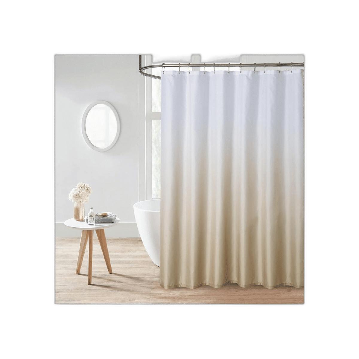 Cortinas de ducha de baño degradadas doradas para baño
