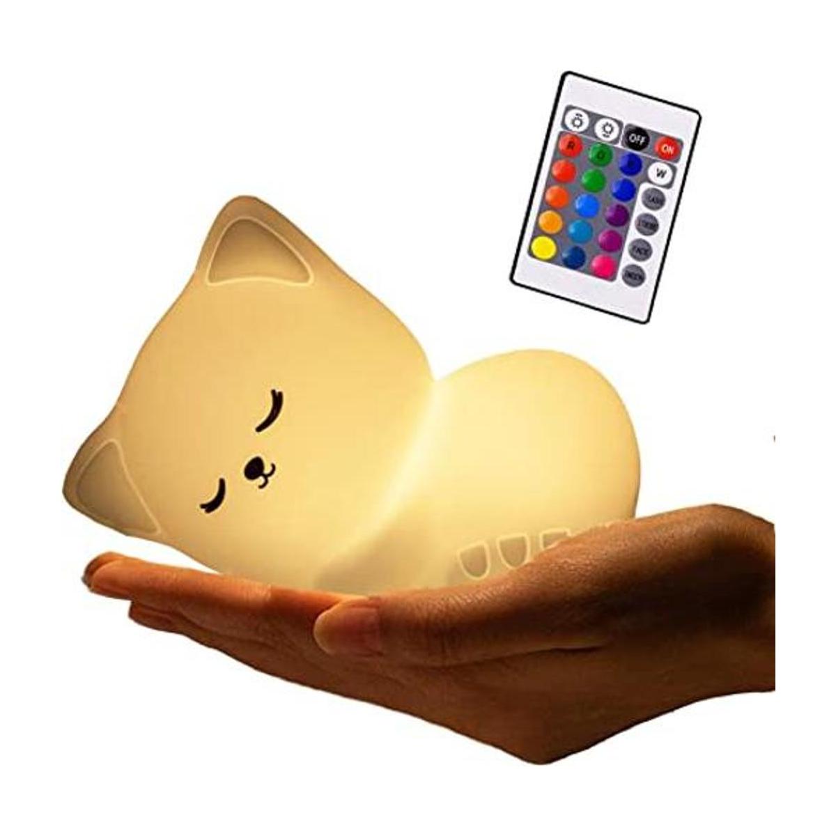 Lámpara nocturna para gatos recargable por USB linda luz