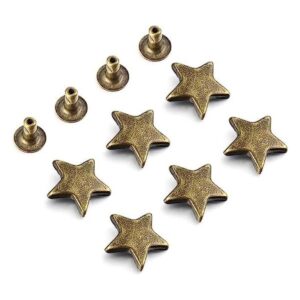 100 juegos de remaches de estrella de bronce de 0.472 in