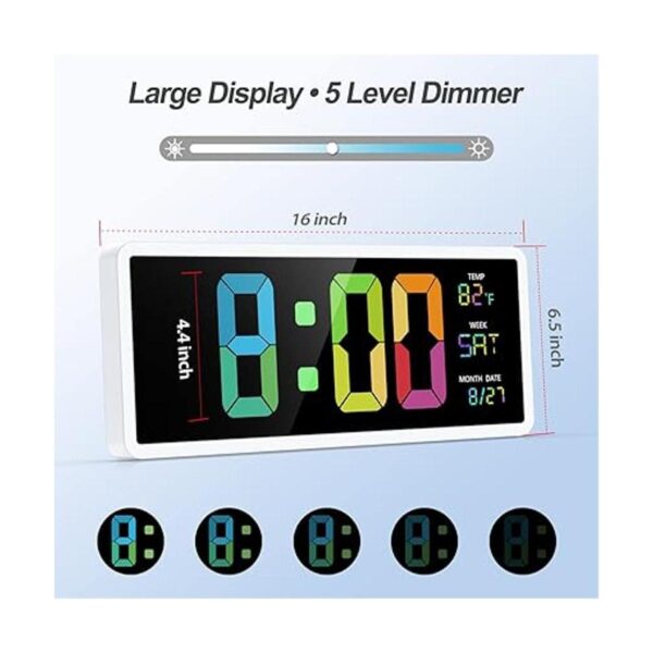 Reloj de pared digital de pantalla grande de 16 pulgadas_2
