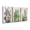 Arte de pared bohemia con cactus para decorar el baño el_1