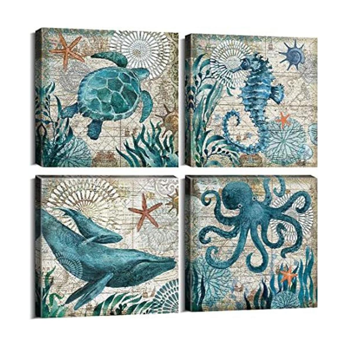 Arte de pared de impresión en lienzo con diseño de playa