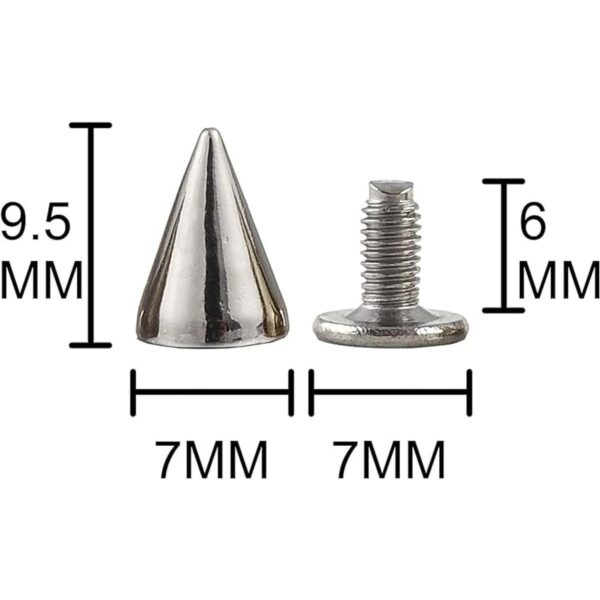Pinchos y pernos de 0.374 in de metal con punta de cono de