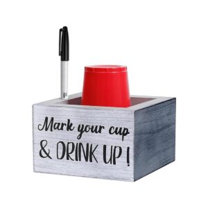Solo portavasos con ranura para marcador marca tu taza y_1