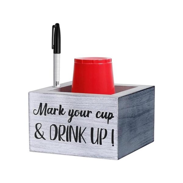 Solo portavasos con ranura para marcador marca tu taza y_1
