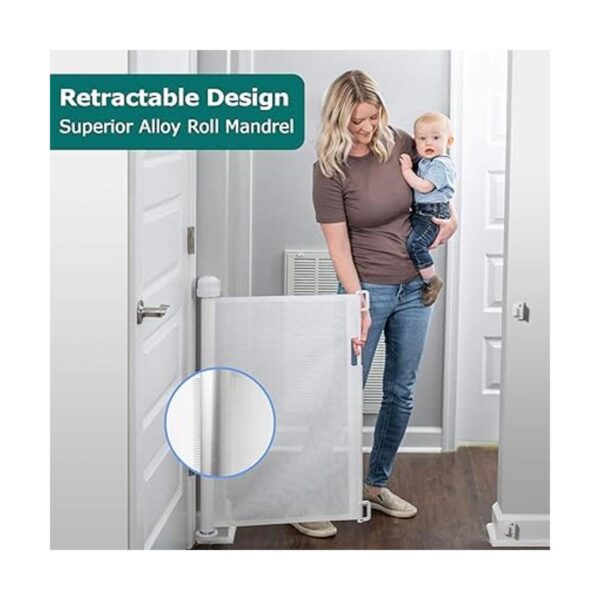 YOOFOR Puerta retráctil para bebé puerta extra ancha de_3