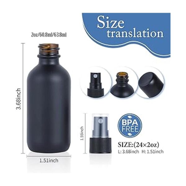 YONKON Botella de cristal con pulverizador de 2 oz