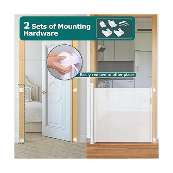 YOOFOR Puerta retráctil para bebé puerta extra ancha de_5