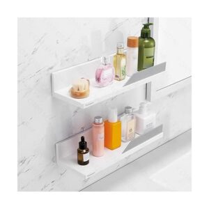YOHOM Estantes flotantes adhesivos blancos para baño_1