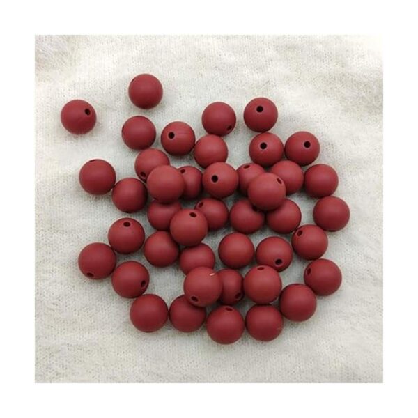 100 piezas de silicona redonda de color granate de 0.591