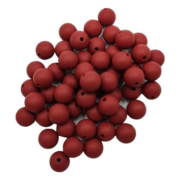 100 piezas de silicona redonda de color granate de 0.591