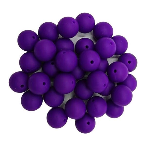100 cuentas redondas de silicona de color morado clásico