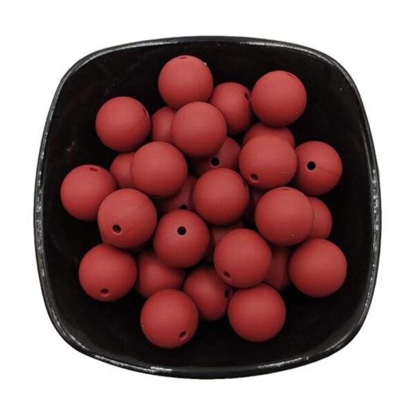 100 piezas de silicona redonda de color granate de 0.591