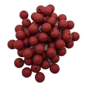 100 piezas de silicona redonda de color granate de 0.591