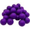 100 cuentas redondas de silicona de color morado clásico