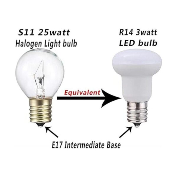 Paquete de 4 BR14 R14 E17 Bombilla LED 3 W equivalente