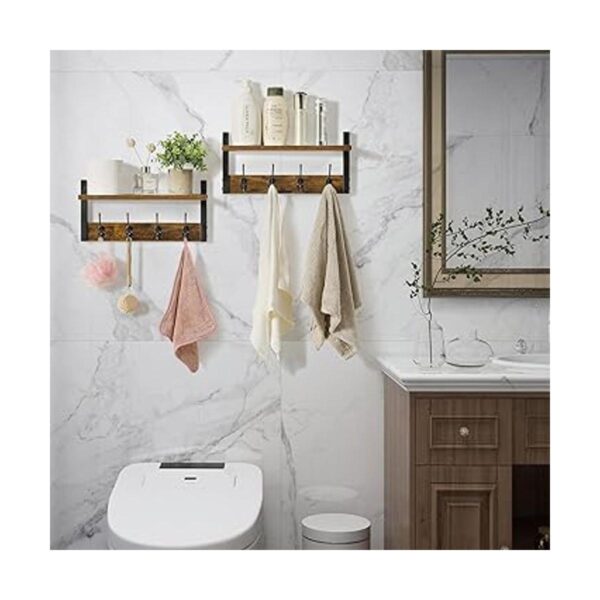 YMYNY Coat Rack Shelf Wall Mounted Coat Hooks Set of 2