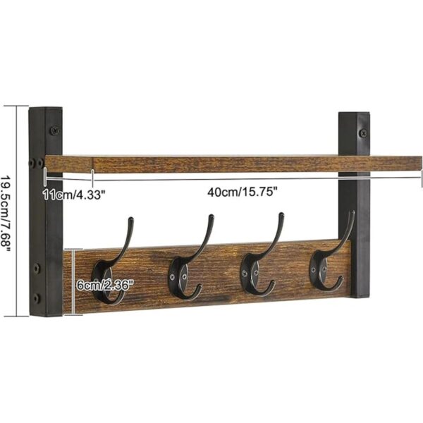 YMYNY Coat Rack Shelf Wall Mounted Coat Hooks Set of 2