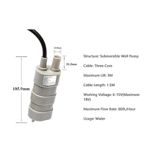 TcJChen Bombas de agua microsumergibles de 12 V CC 1.2 A