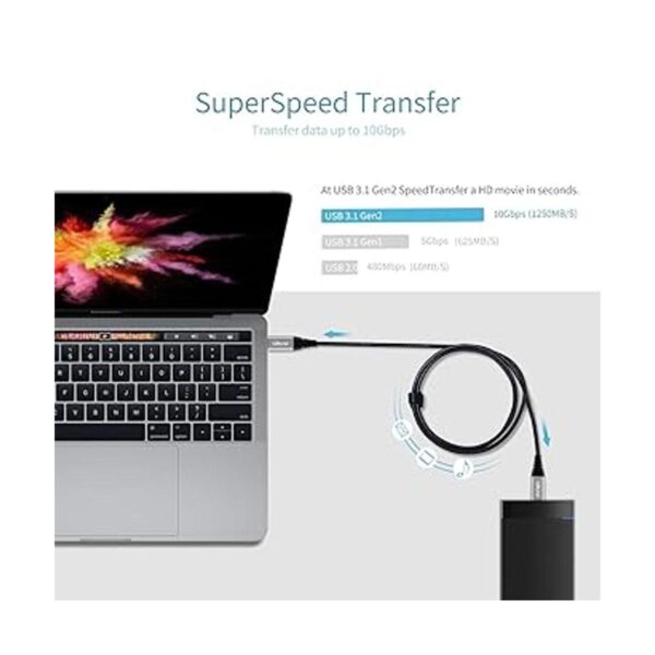 Cable corto USB C a USB C de hasta 10 Gbps de_2