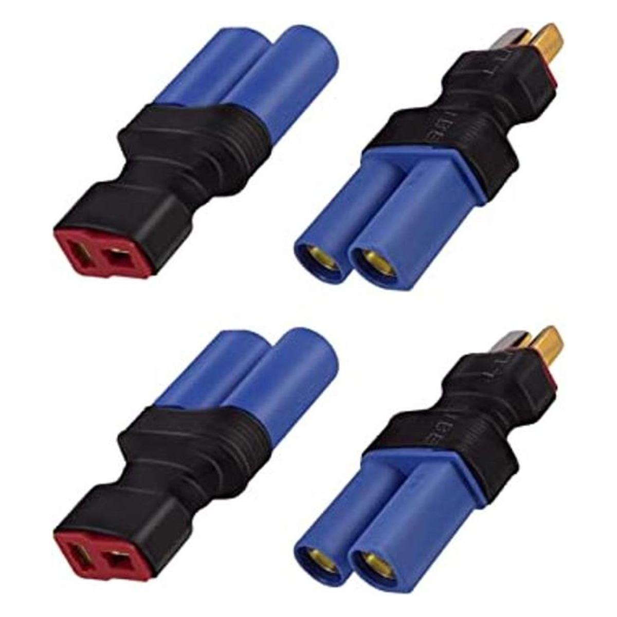 2 pares de adaptadores de conversión de enchufes Deans T a