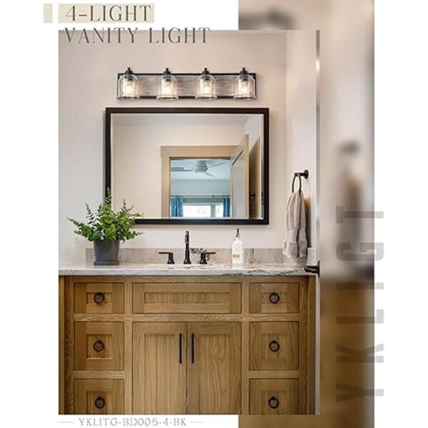 YKLITG BD0054BK Lámpara de tocador de baño de 4 luces con_3