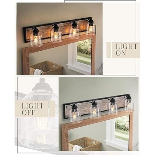 YKLITG BD0054BK Lámpara de tocador de baño de 4 luces con_2