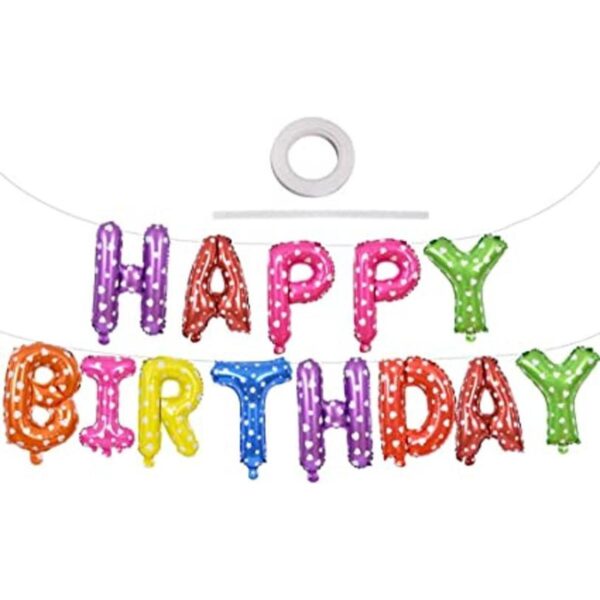 Globos con la forma de las letras de Happy Birthday_1