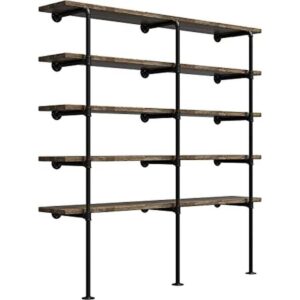 Estante industrial de tubo de hierro retro para montaje en